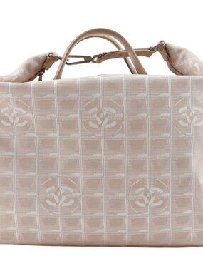 CHANEL New travel line Boston bag A15966 beige Nylon canvas Women